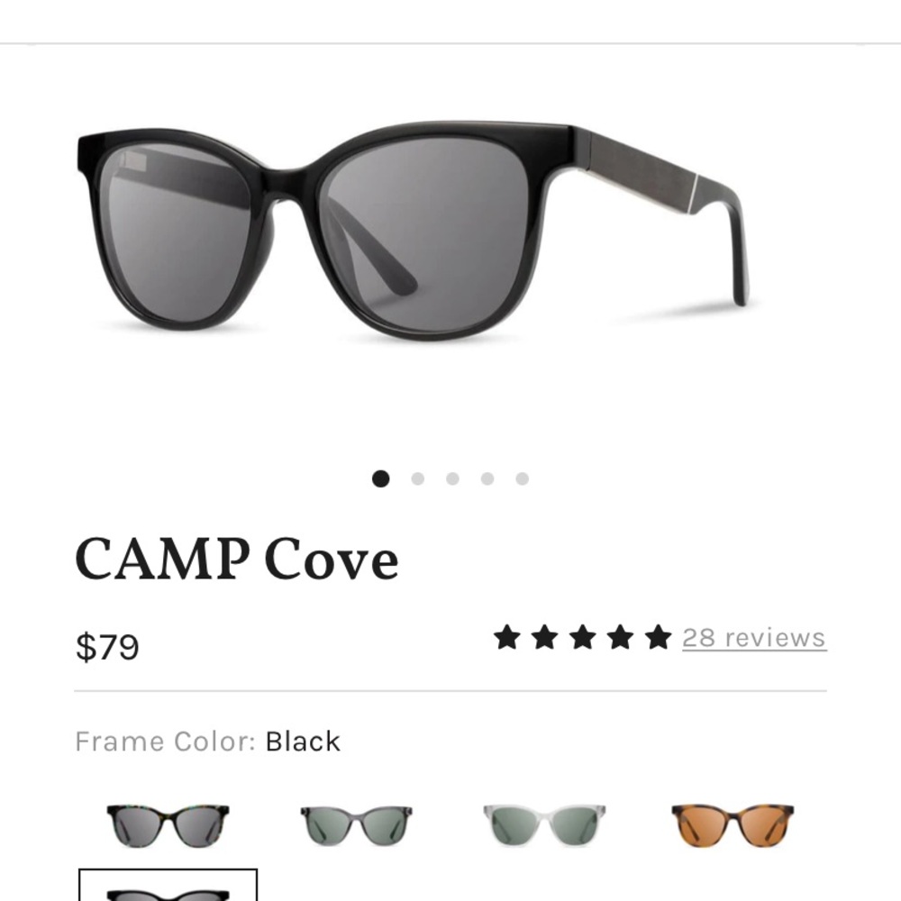 Camp cove shwood eyewear ebony inlay